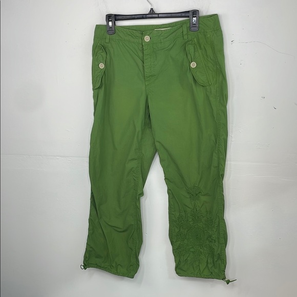 Tommy Hilfiger Y2K Vintage Green Embroidered Pants size 10 - Picture 1 of 16